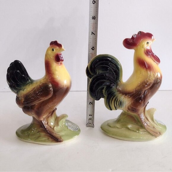 Vintage 1950s Royal Windsor Chickens Rooster & Hen Ceramic Figurines - Picture 10 of 10